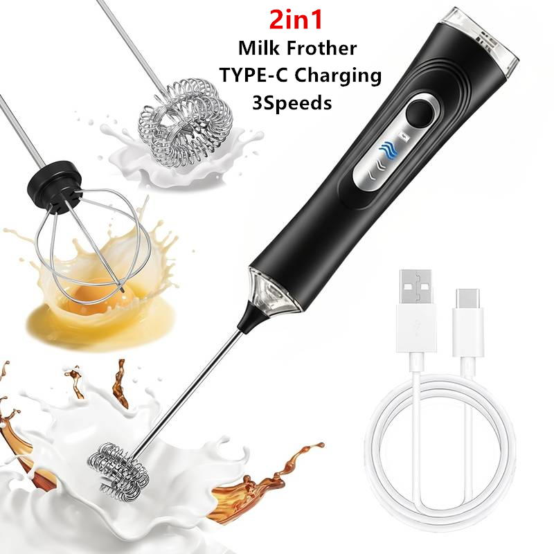 Healthy Kitchen Gadgets - Espumador de Leche Eléctrico + Batidor