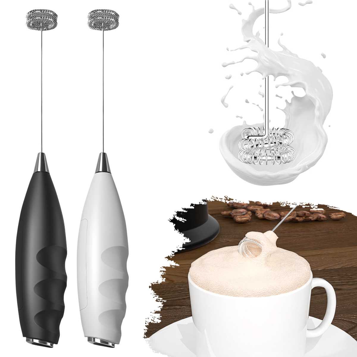Healthy Kitchen Gadgets - Espumador de Leche Eléctrico, Batidor Eléctrico
