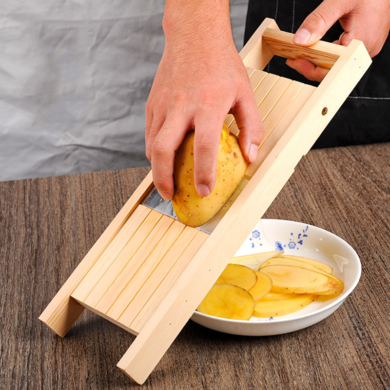 Household Kitchen Gadgets Vegetable Cutter Silk Cutter - Cortador de verduras multifuncional de madera
