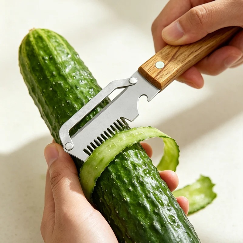 Pelador multifuncional de acer - Household Kitchen Gadgets Vegetable Cutter Silk Cutter reseña y precio